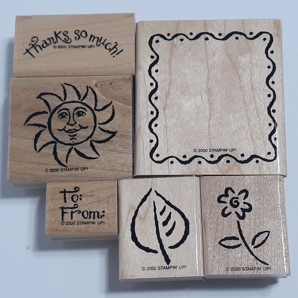 Stampin Up Framed Fun Rubber Stamps Limited Edition 2001 Sun Flower Leaf